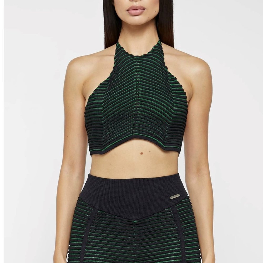 Maniere DeVoir Black/ Green Knitted Contour Set M